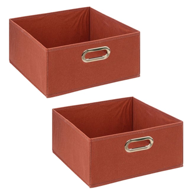 Lot de 2 boîtes de rangement carrées en tissu MIX' N MODUL - TOILINUX