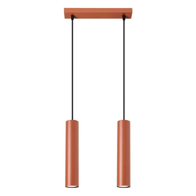 Suspension Acier Ocre Rouge GU10 2 Lagos Couleur rouge <span itemprop=