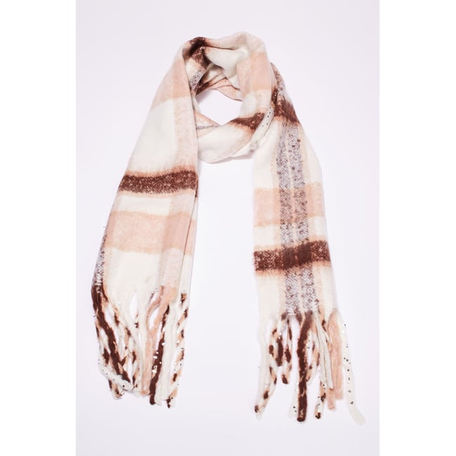Écharpe à franges multicolore <span itemprop=