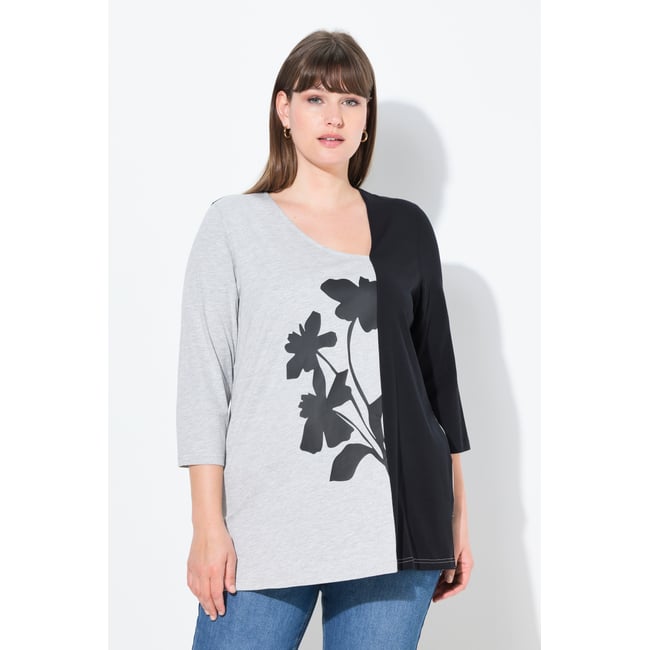 T-shirt en coton bio, motif à fleurs - ULLA POPKEN