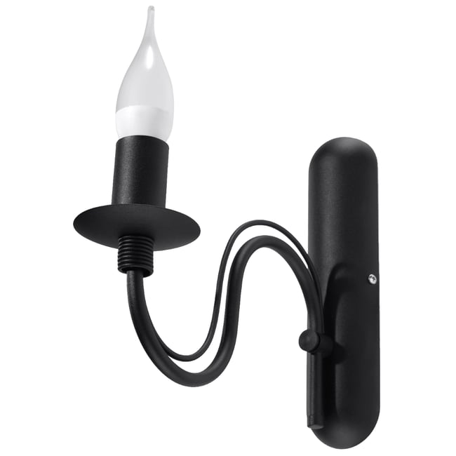 Applique Acier Noir E14 1 Minerwa Couleur noir <span itemprop=