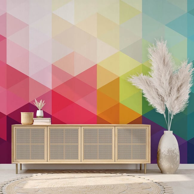 Papier peint prisme de couleur Couleur intissé <span itemprop=