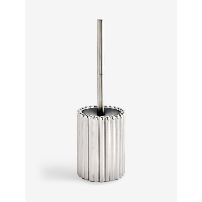 Brosse de toilettes côtelée Couleur chrome <span itemprop=