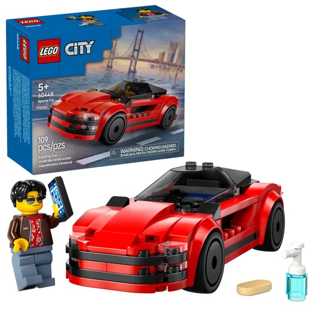 City La voiture de sport rouge multicolore <span itemprop=