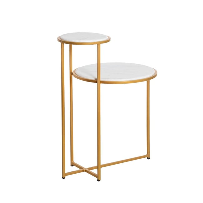 Bout de canapé en marbre ronde ROSITA Couleur v002227 <span itemprop=