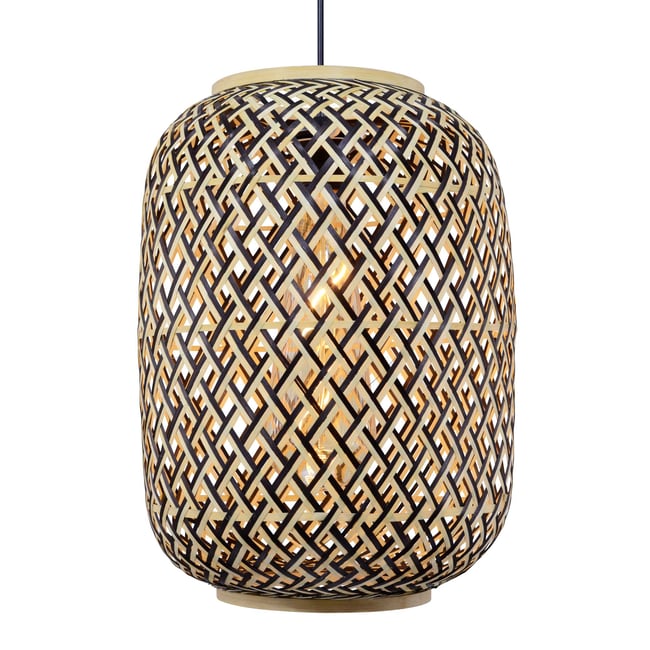 Suspension en bambou bicolore, MINELLE Couleur noir et naturel <span itemprop=