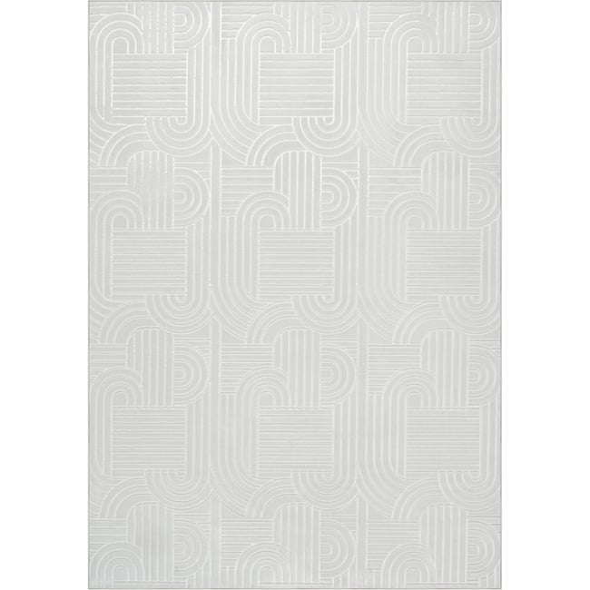 Tapis graphique à relief 3d Couleur blanc <span itemprop=