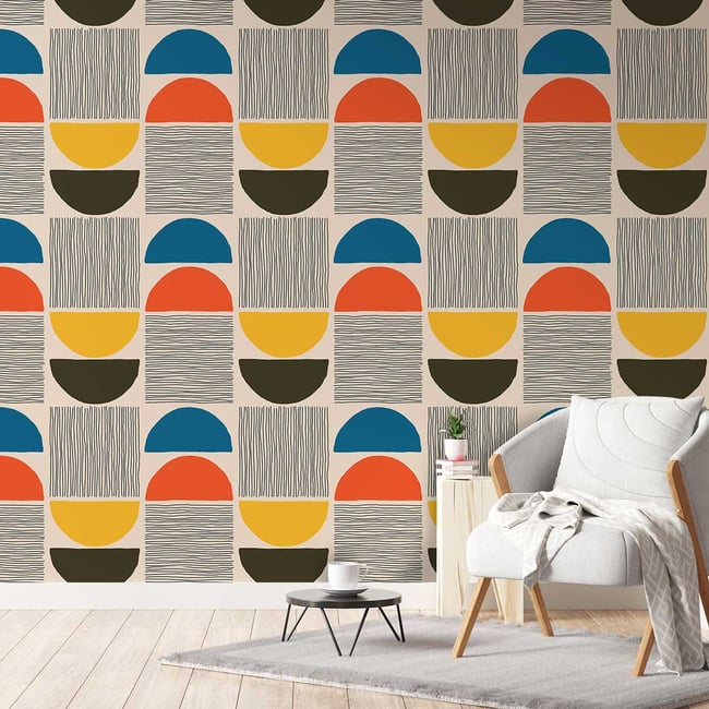 Papier peint, lilly blue Couleur bleu <span itemprop=