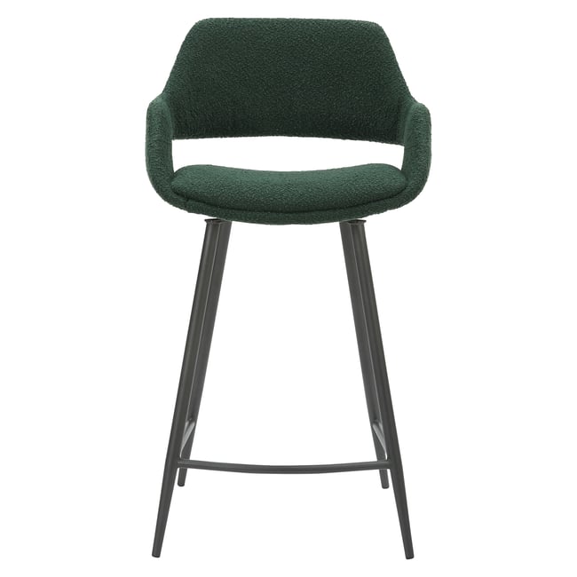 Chaise snack effet laine bouclette Couleur vert sapin <span itemprop=