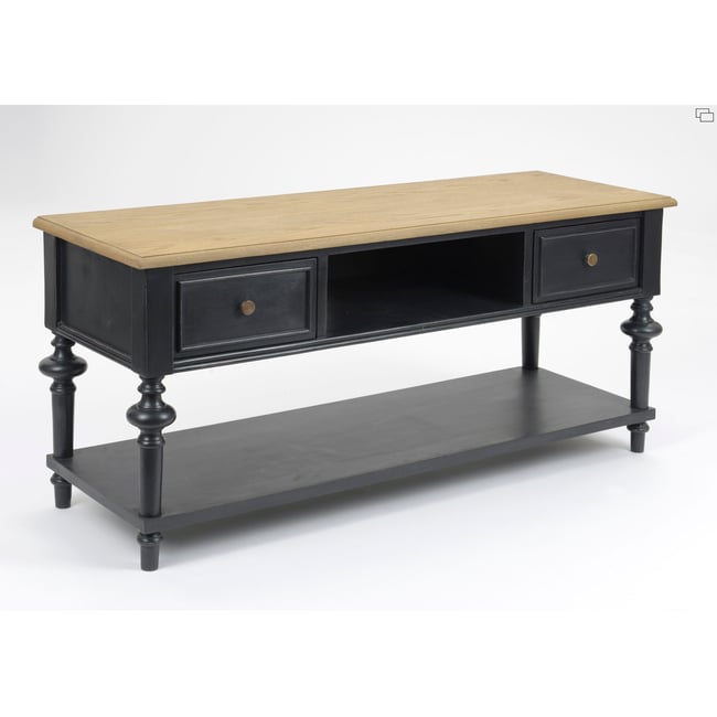 Meuble TV 2 tiroirs en bois mindi L124 cm Légende - AMADEUS