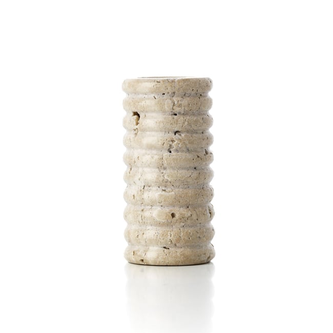 Bougeoir en travertin TRAVERTINE RIPPLE Couleur beige <span itemprop=
