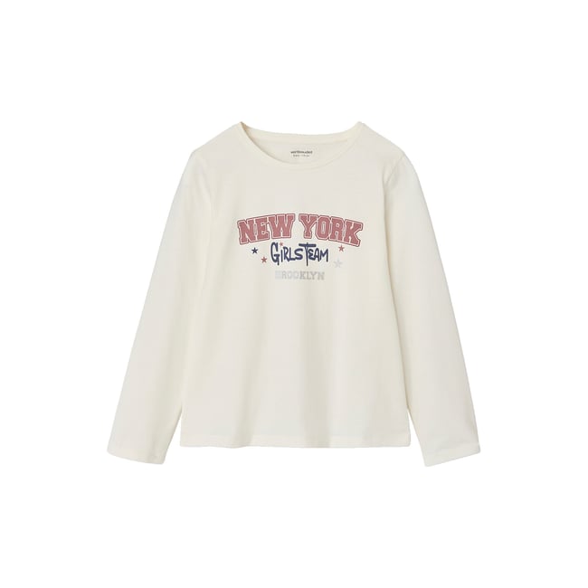 T-shirt manches longues écru <span itemprop=