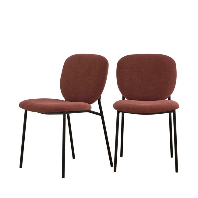 Lot de 2 chaises en tissu et métal - Dalby - DRAWER