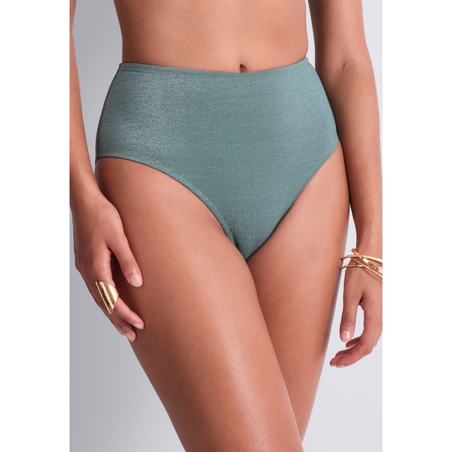 Bas de maillot de bain taille haute Summer Glow bleu <span itemprop=