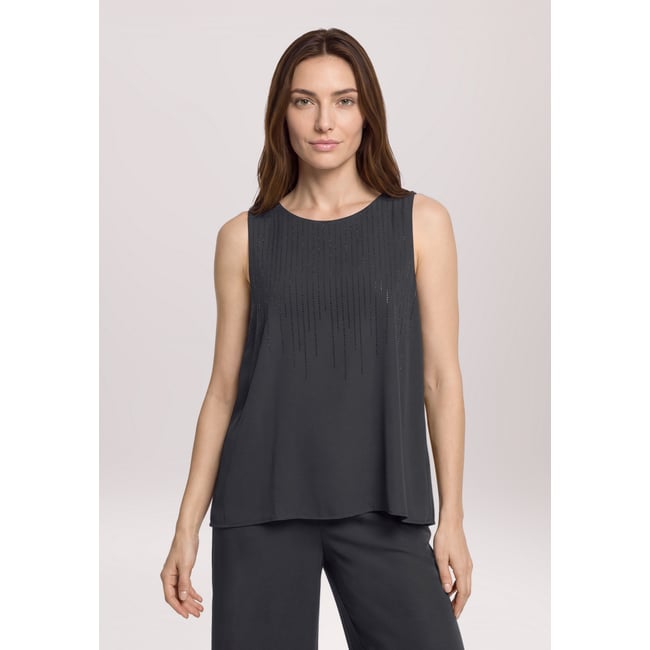 Haut façon blouse unicolore noir <span itemprop=