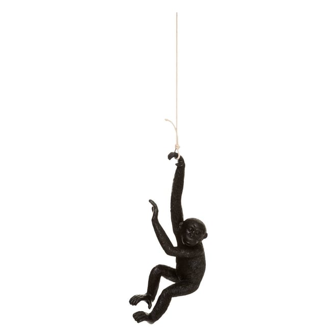 Statuette singe suspendu SAFARI Couleur noir <span itemprop=