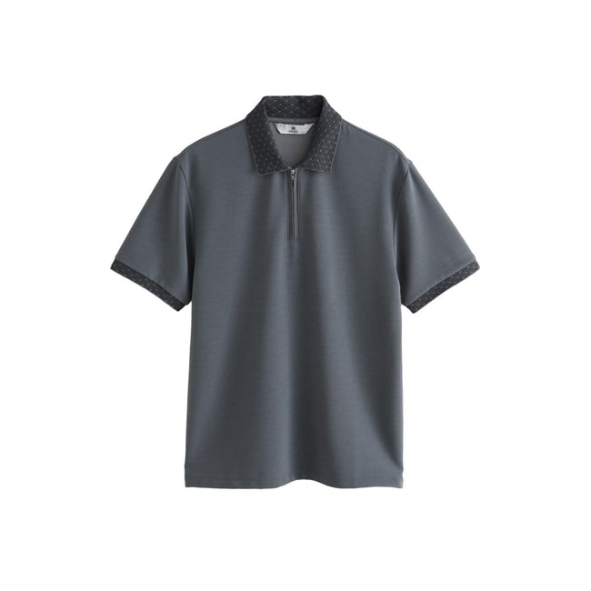 Polo à manches courtes avec col élégant gris ardoise <span itemprop=