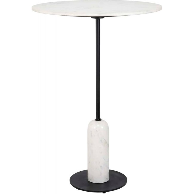 Table de bar élégante en marbre Couleur marbre blanc et noir élégant <span itemprop=