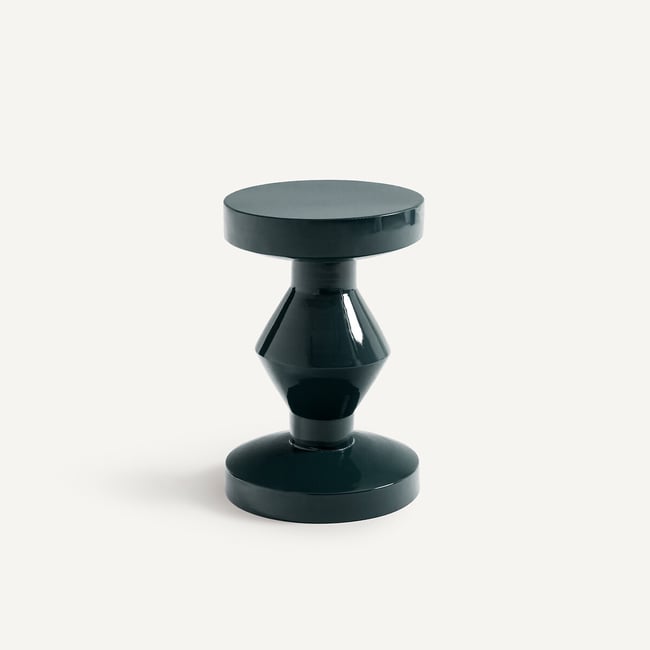 Bout de canapé en métal fer laqué, Brion Couleur vert de prusse <span itemprop=