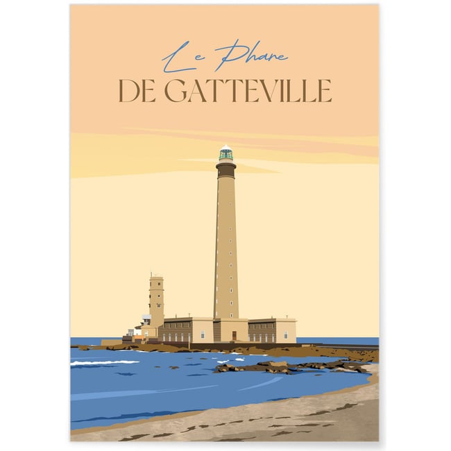 Affiche Le Phare de Gatteville Couleur blanc <span itemprop=