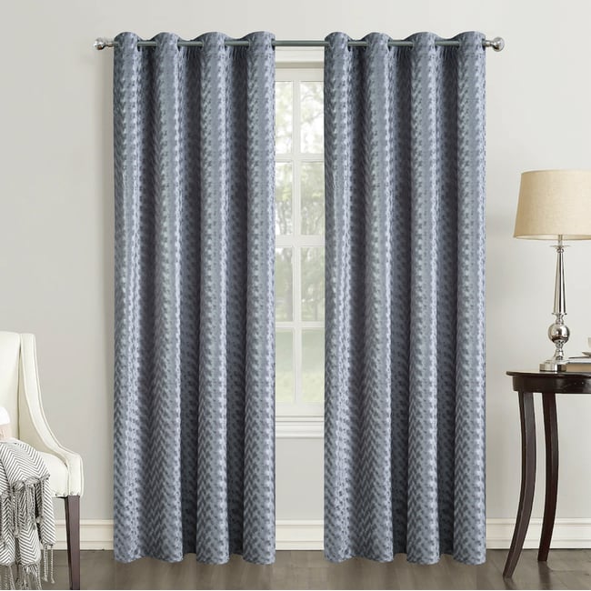 Paire de rideaux obscurcissants  - Effet velours gris clair <span itemprop=