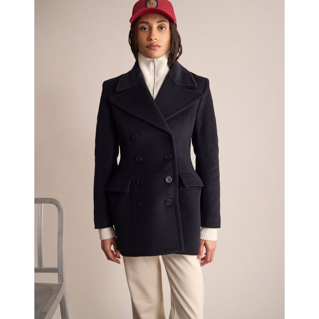 Manteau Teddy bleu marine <span itemprop=