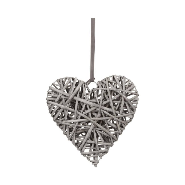 Décoration murale coeur en rotin COEUR Couleur taupe <span itemprop=