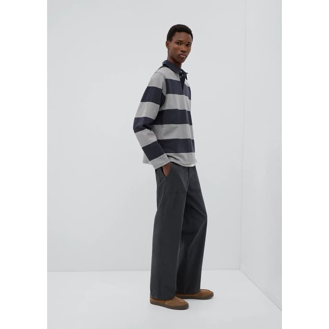 Pantalon droit poches gris anthracite <span itemprop=