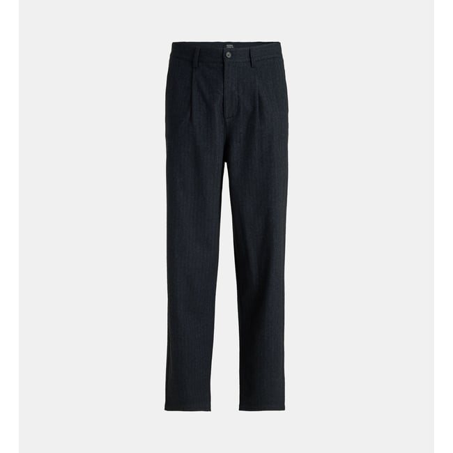 Pantalon à pinces tanflan flanelle bleu marine <span itemprop=