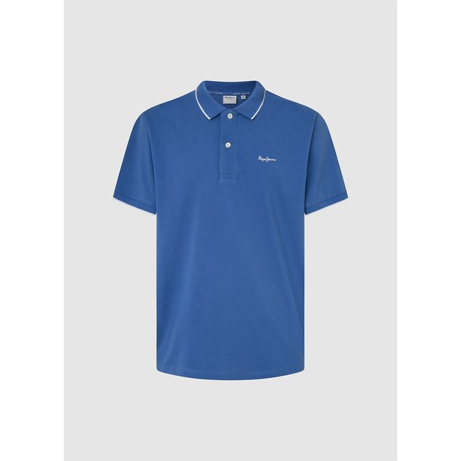 Polo em malha piqué azul-elétrico <span itemprop=