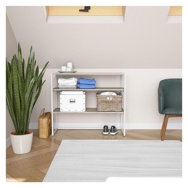 Portant vêtements sous comble KADRA Couleur blanc <span itemprop=