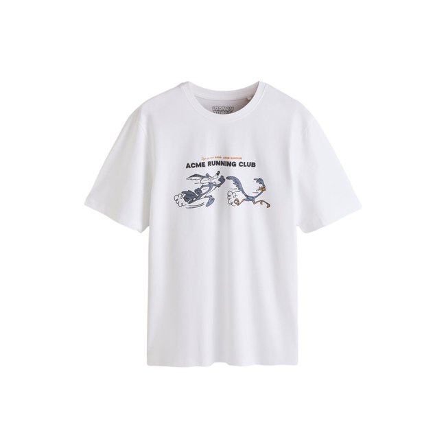 T-shirt de running à motif looney tunes blanc <span itemprop=