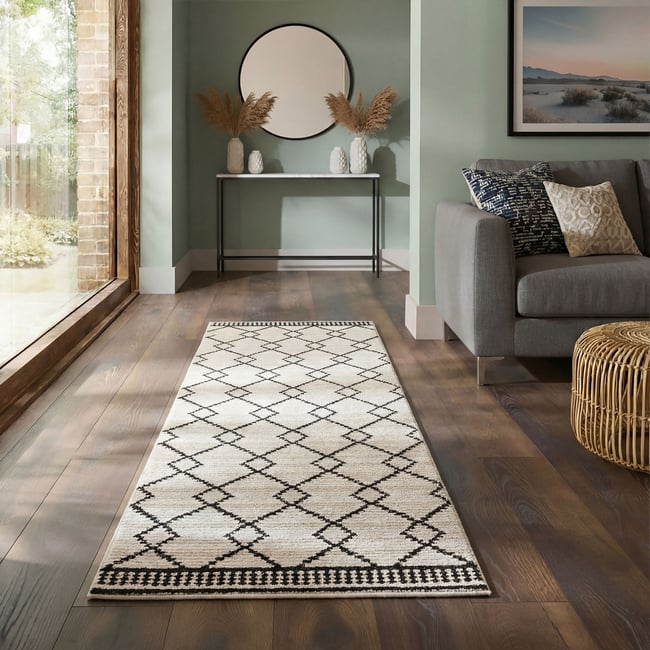 Tapis moderne de couloir ALLIA DIAMOND Couleur monochrome <span itemprop=
