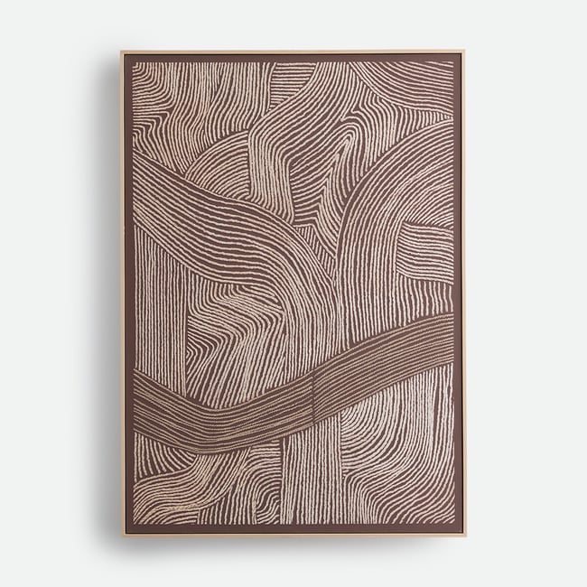 Tableau imprimé en 3D, largeur 85 x hauteur 120 cm, DUNA Couleur marron <span itemprop=