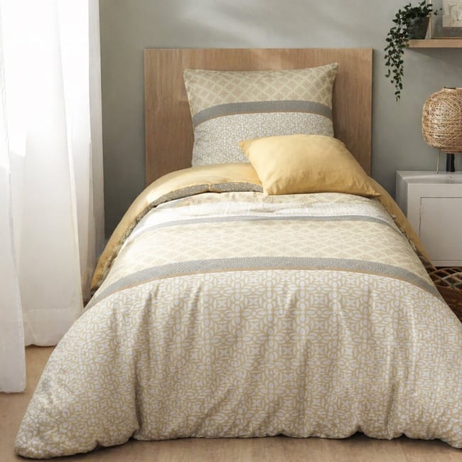 Parure housse de couette enfant + taie polyester, Sofra Naturel naturel <span itemprop=