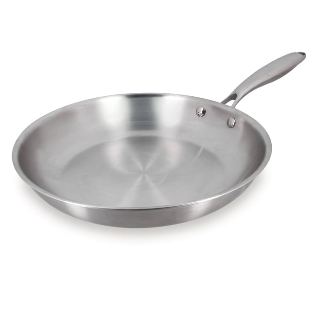 Poêle 30cm en acier inoxydable, TRINOX inox <span itemprop=