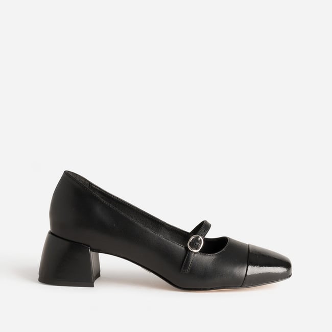 Escarpin en cuir ANYA noir <span itemprop=