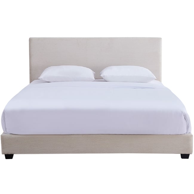 Lit avec tête de lit en velours côtelé - WILLIAM - HOMIFAB