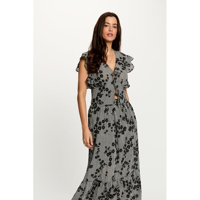 Chemise col v imprimée multicolore <span itemprop=