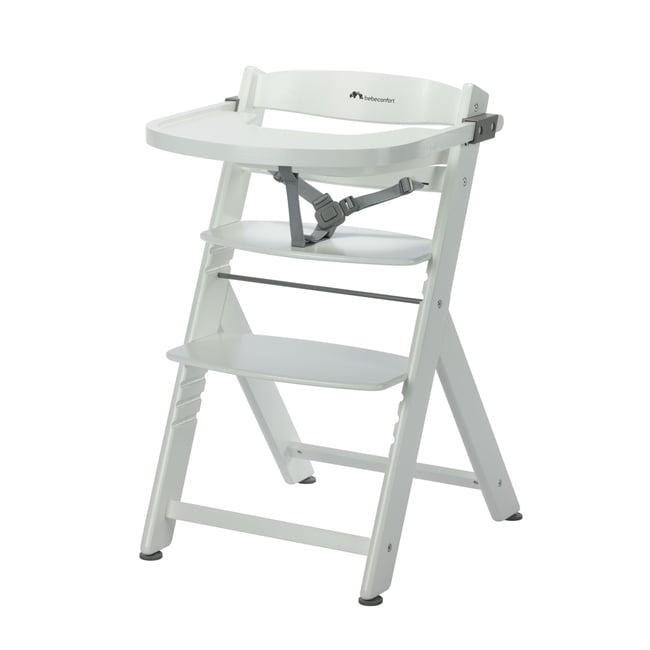 Chaise Haute Bébé En Bois Avec Coussin Timba white <span itemprop=