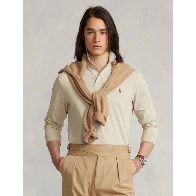 Polo slim in piqué a maniche lunghe - POLO RALPH LAUREN