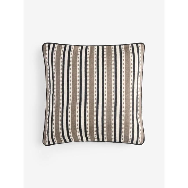 Coussin intérieur/extérieur à rayures tissées monochrome <span itemprop=