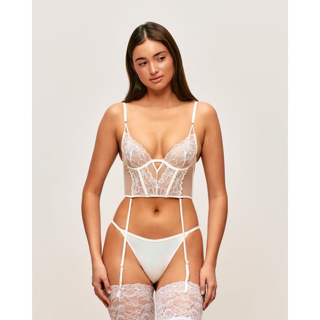 Guepière corbeille en dentelle DAISYBRODIZ ecru <span itemprop=