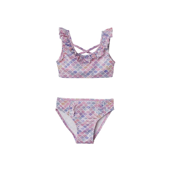 Maillot de bain 2 pièces sirène ivoire imprimé <span itemprop=