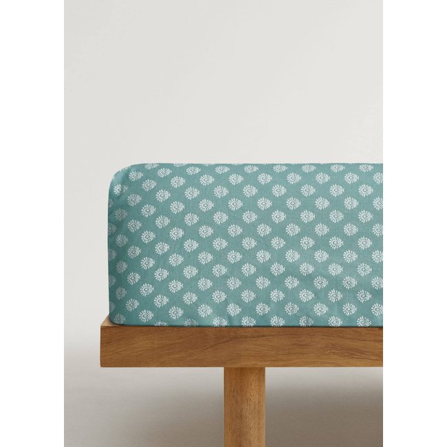 Drap plat enfant percale de coton petite fleur lit 90 cm - MANGO HOME