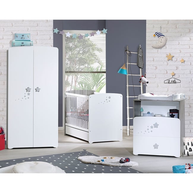 Lit à barreaux en bois Couleur blanc <span itemprop=