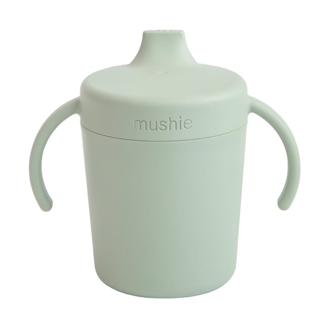 Tasse d'apprentissage en silicone Couleur vert d'eau <span itemprop=