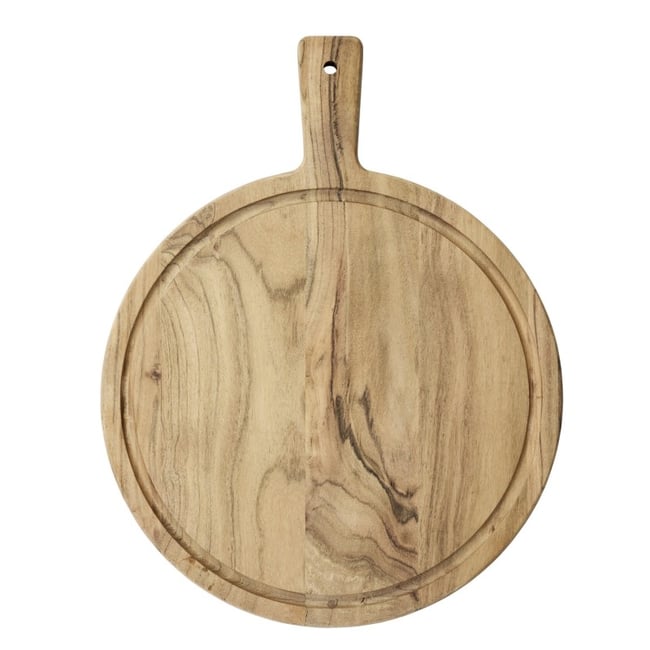 Planche à découper ronde bois acacia bois clair <span itemprop=