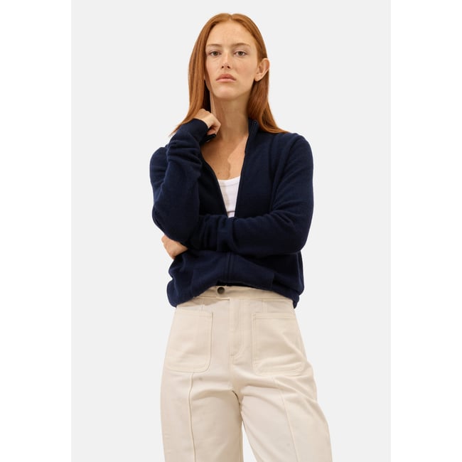 Gilet Zippé Col Montant Navy Ayr bleu foncé <span itemprop=