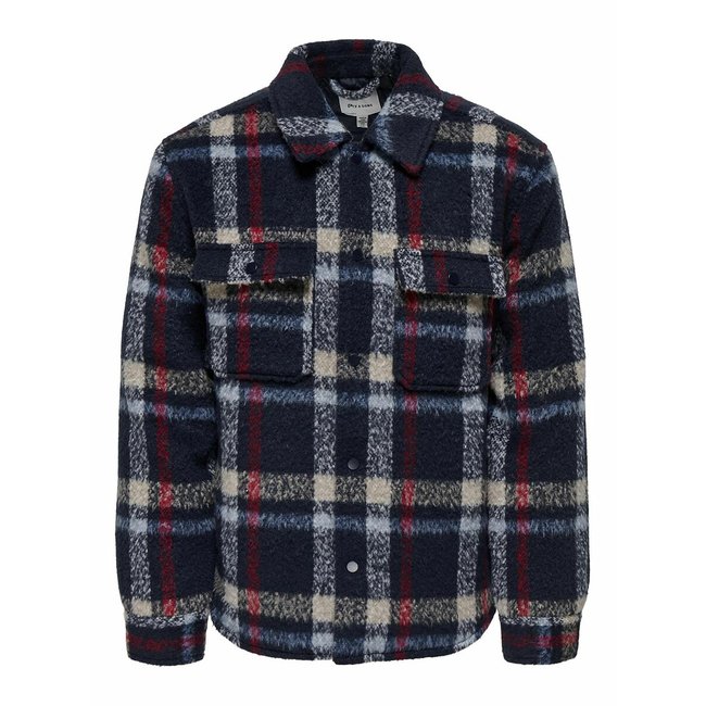 Checked Lined Jacket, blue, ONLY & SONS